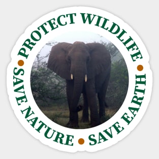 Wildlife Conservation Earth Day Elephants Sticker